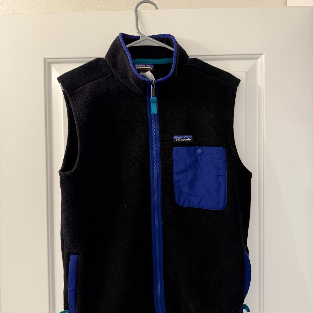 Patagonia Synchilla Black Fleece with Teal Trim